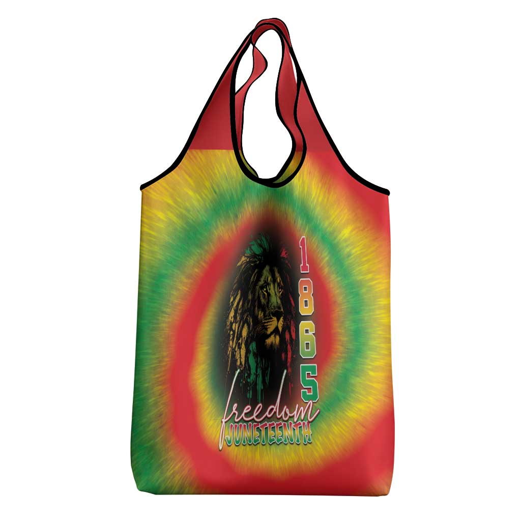 Juneteenth Freedom Day Grocery Bag Reggae Tie Dye Style