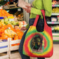 Juneteenth Freedom Day Grocery Bag Reggae Tie Dye Style