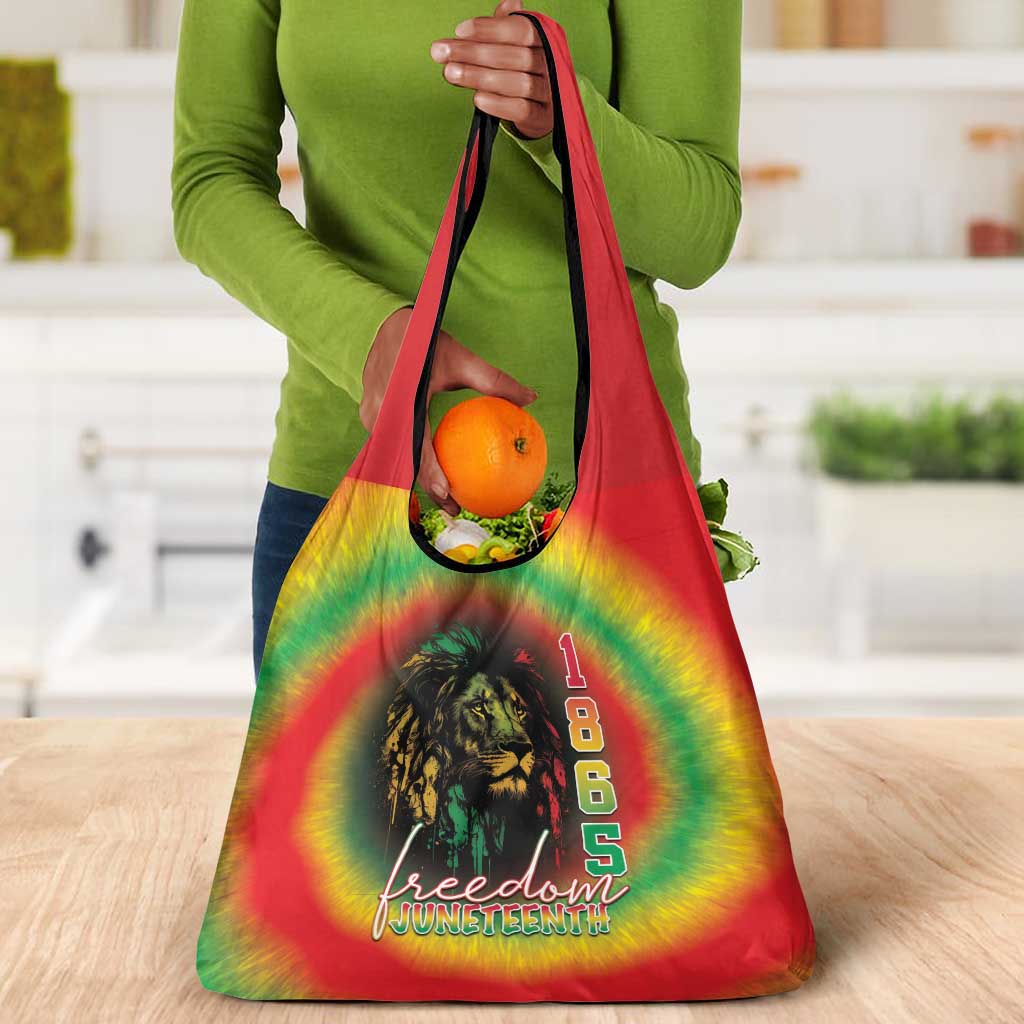 Juneteenth Freedom Day Grocery Bag Reggae Tie Dye Style