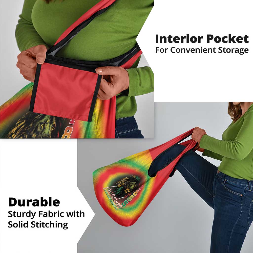 Juneteenth Freedom Day Grocery Bag Reggae Tie Dye Style
