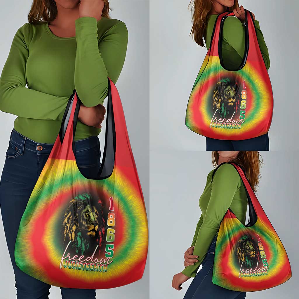 Juneteenth Freedom Day Grocery Bag Reggae Tie Dye Style
