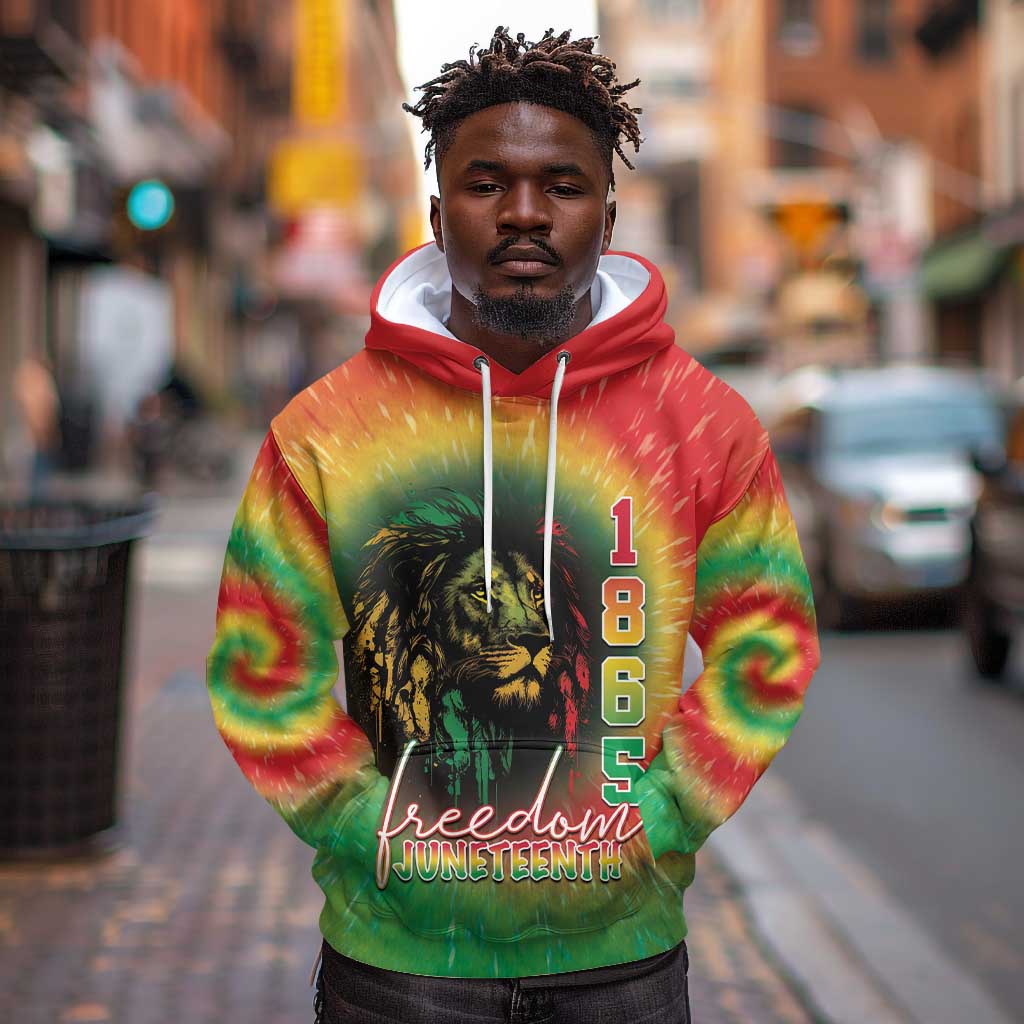Juneteenth Freedom Day Hoodie Reggae Tie Dye Style