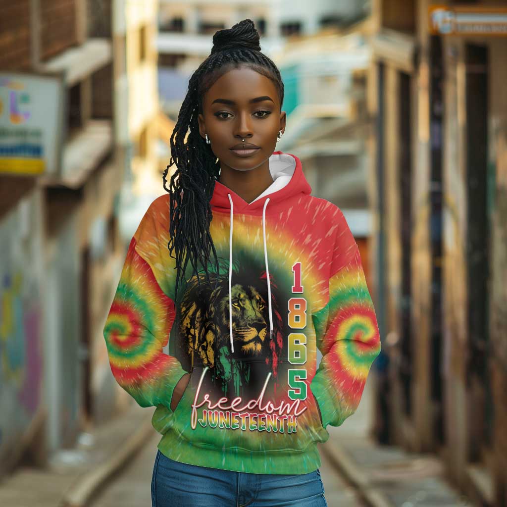 Juneteenth Freedom Day Hoodie Reggae Tie Dye Style