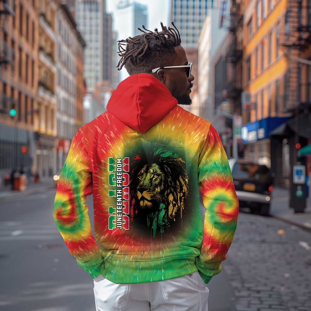 Juneteenth Freedom Day Hoodie Reggae Tie Dye Style
