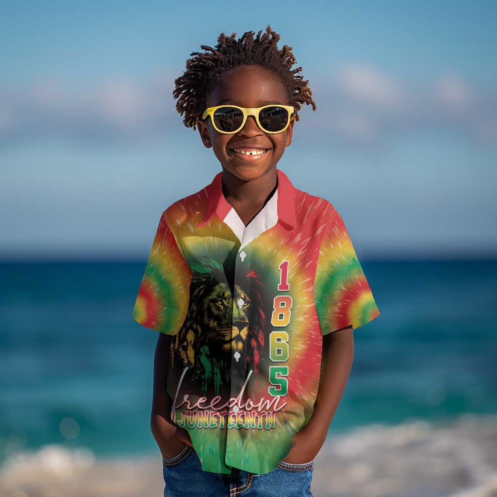 Juneteenth Freedom Day Kid Hawaiian Shirt Reggae Tie Dye Style