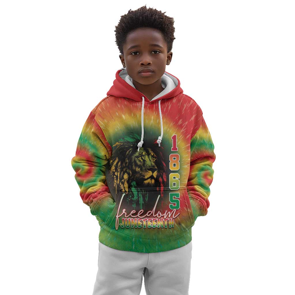 Juneteenth Freedom Day Kid Hoodie Reggae Tie Dye Style