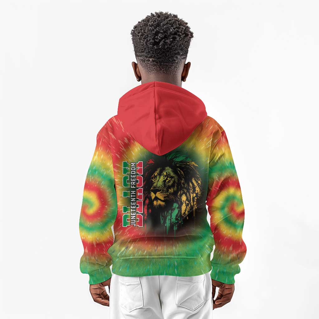 Juneteenth Freedom Day Kid Hoodie Reggae Tie Dye Style
