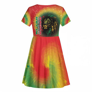 Juneteenth Freedom Day Kid Short Sleeve Dress Reggae Tie Dye Style