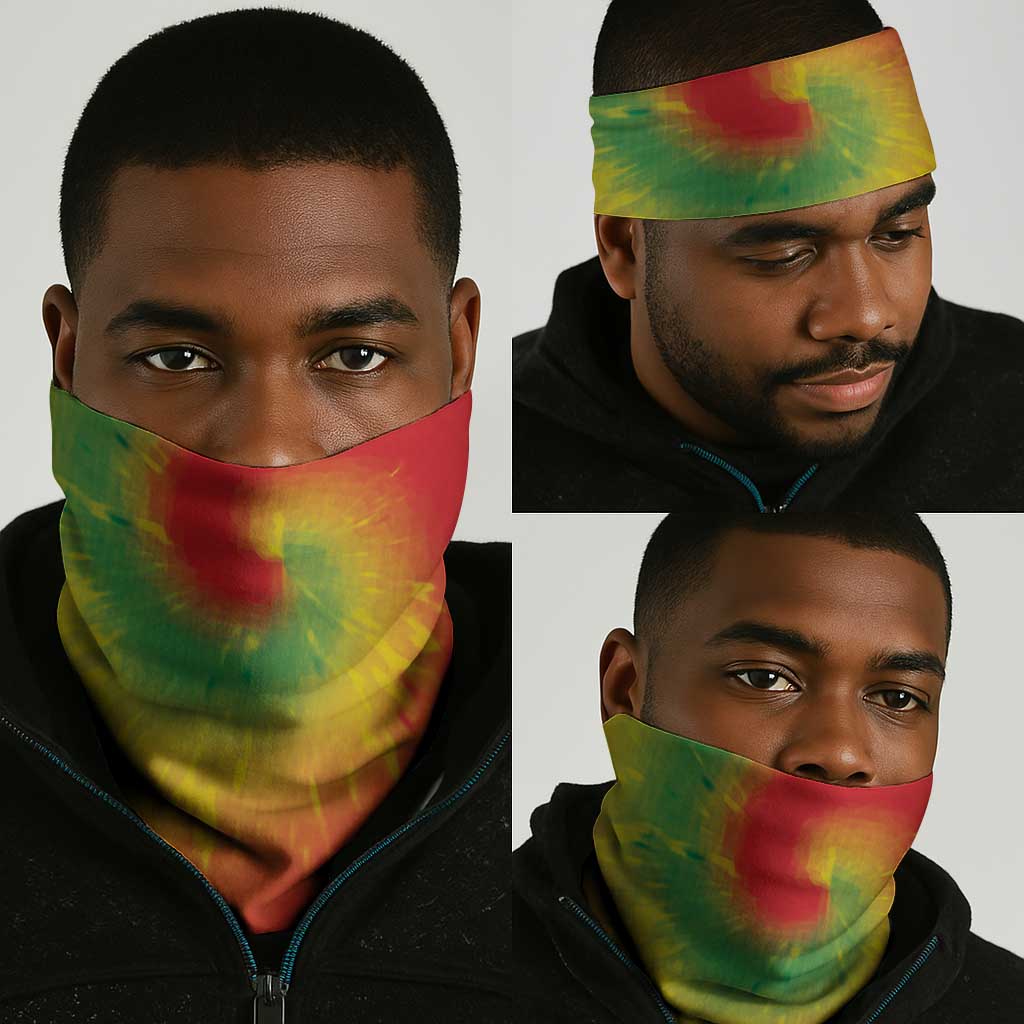 Juneteenth Freedom Day Neck Gaiter Reggae Tie Dye Style - African Pride