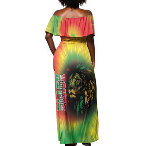 Juneteenth Freedom Day Off Shoulder Maxi Dress Reggae Tie Dye Style