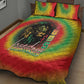 Juneteenth Freedom Day Quilt Bed Set Reggae Tie Dye Style