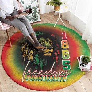 Juneteenth Freedom Day Round Carpet Reggae Tie Dye Style