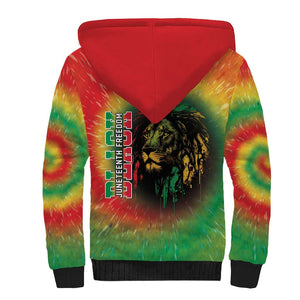 Juneteenth Freedom Day Sherpa Hoodie Reggae Tie Dye Style
