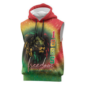 Juneteenth Freedom Day Sleeveless Hoodie Reggae Tie Dye Style - African Pride