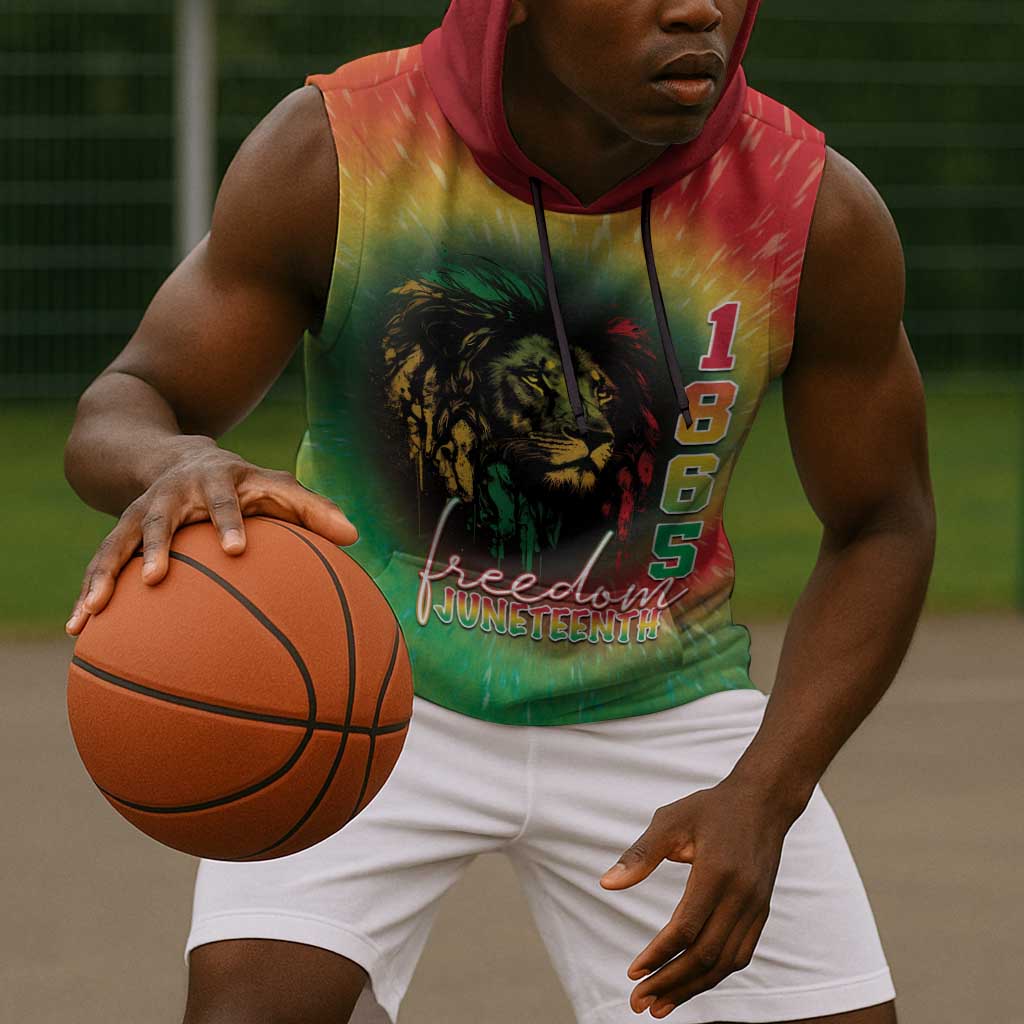 Juneteenth Freedom Day Sleeveless Hoodie Reggae Tie Dye Style - African Pride