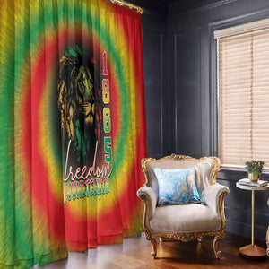 Juneteenth Freedom Day Window Curtain Reggae Tie Dye Style