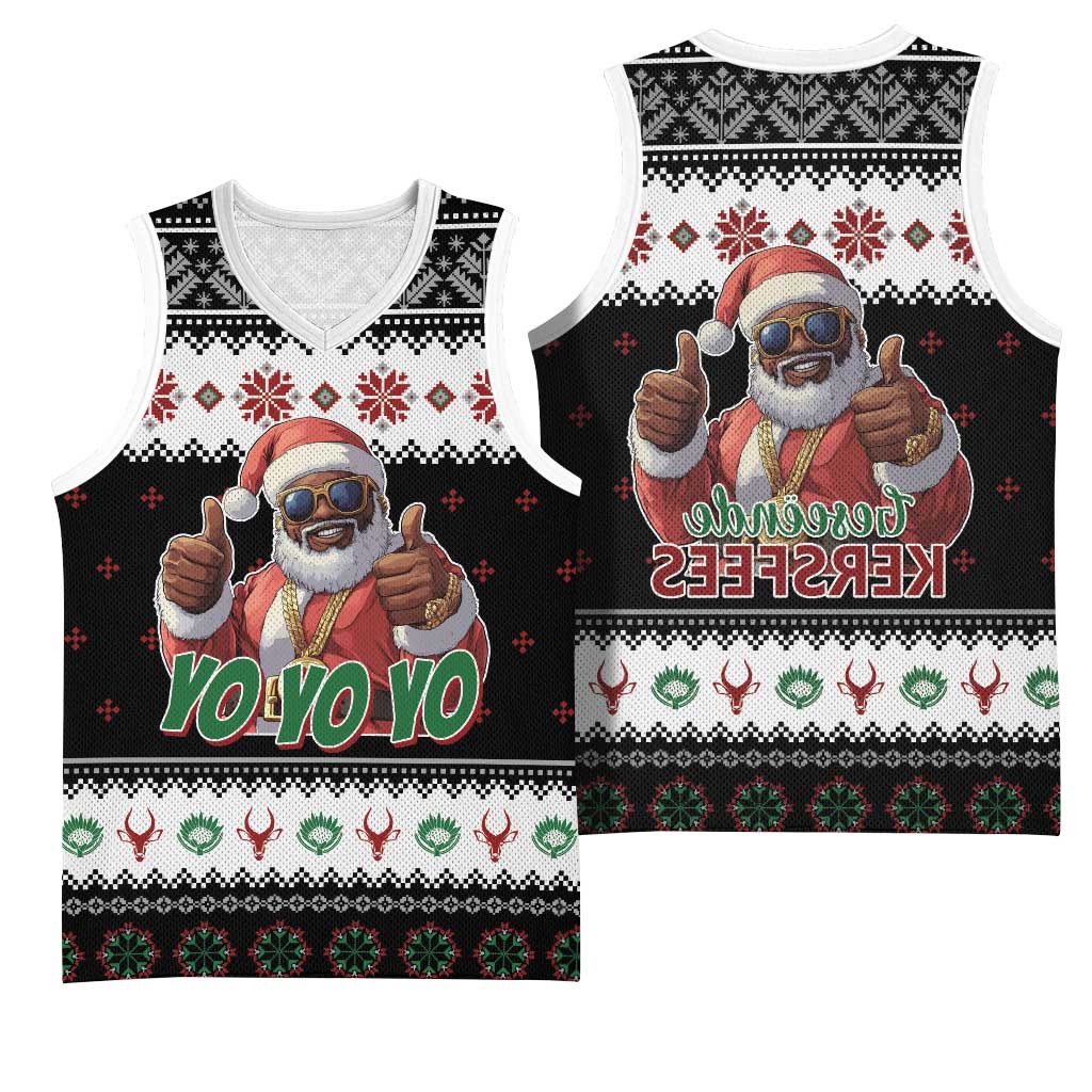 South Africa Christmas Basketball Jersey Hip Hop Santa Claus - African Pride