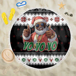 South Africa Christmas Beach Blanket Hip Hop Santa Claus