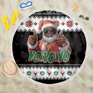 South Africa Christmas Beach Blanket Hip Hop Santa Claus