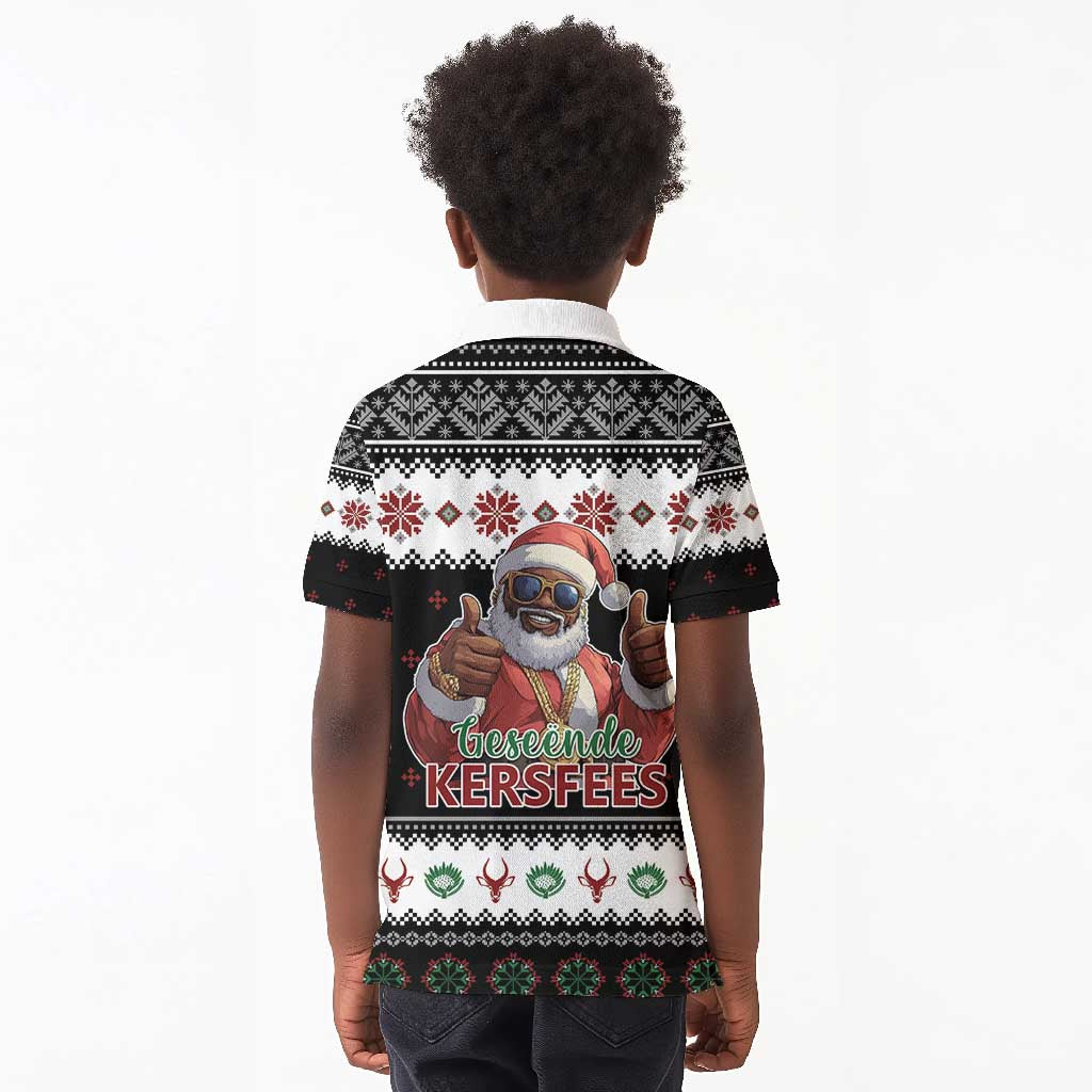 South Africa Christmas Kid Polo Shirt Hip Hop Santa Claus