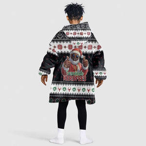 South Africa Christmas Kid Wearable Blanket Hoodie Hip Hop Santa Claus