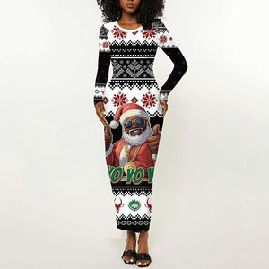 South Africa Christmas Long Sleeve Bodycon Dress Hip Hop Santa Claus LT05