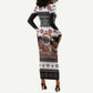 South Africa Christmas Long Sleeve Bodycon Dress Hip Hop Santa Claus LT05