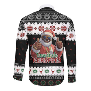 South Africa Christmas Long Sleeve Button Shirt Hip Hop Santa Claus
