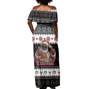 South Africa Christmas Off Shoulder Maxi Dress Hip Hop Santa Claus