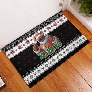 South Africa Christmas Rubber Doormat Hip Hop Santa Claus