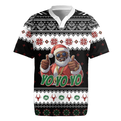 South Africa Christmas Rugby Jersey Hip Hop Santa Claus