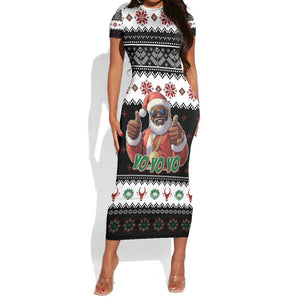 South Africa Christmas Short Sleeve Bodycon Dress Hip Hop Santa Claus LT05