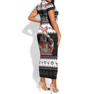South Africa Christmas Short Sleeve Bodycon Dress Hip Hop Santa Claus LT05