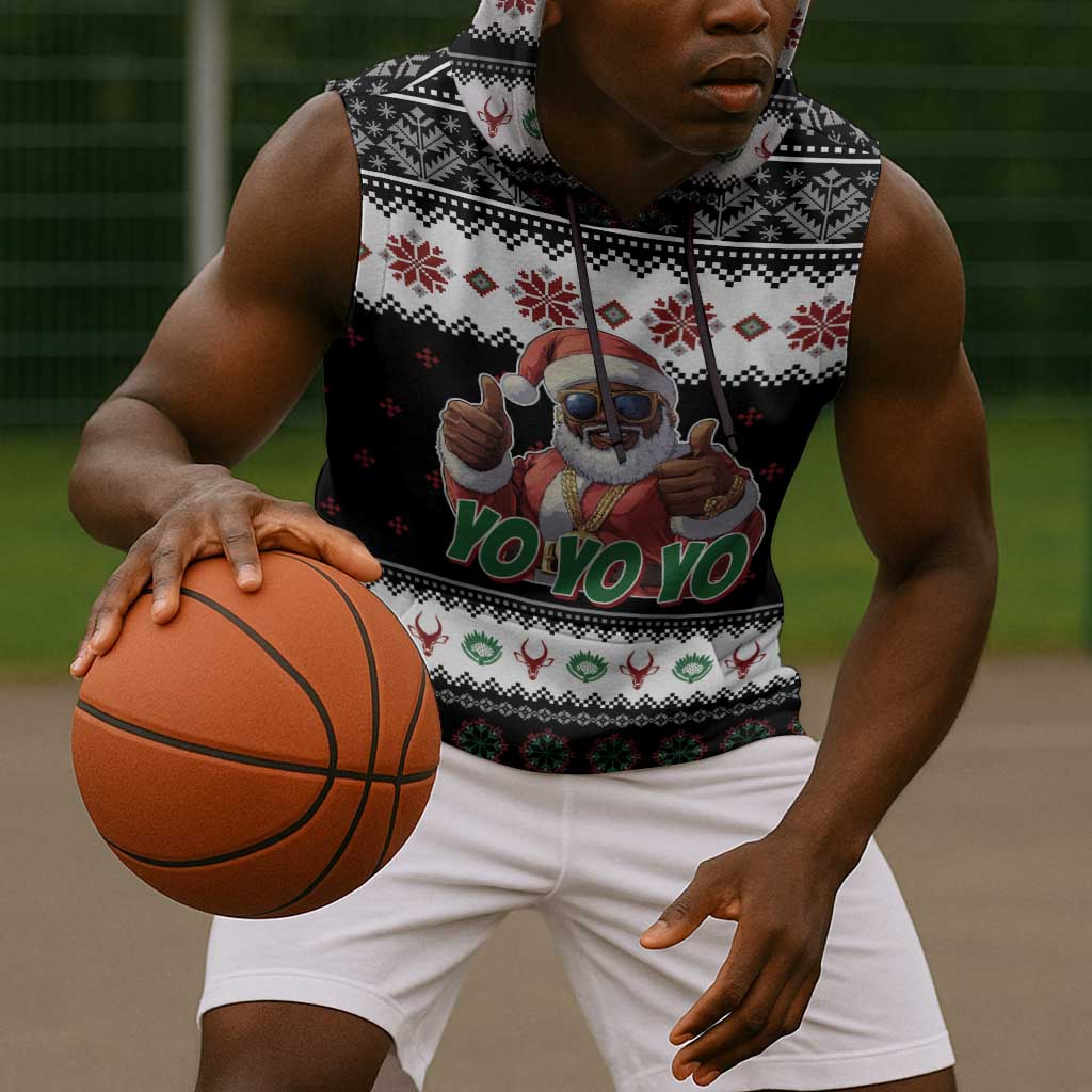 South Africa Christmas Sleeveless Hoodie Hip Hop Santa Claus - African Pride