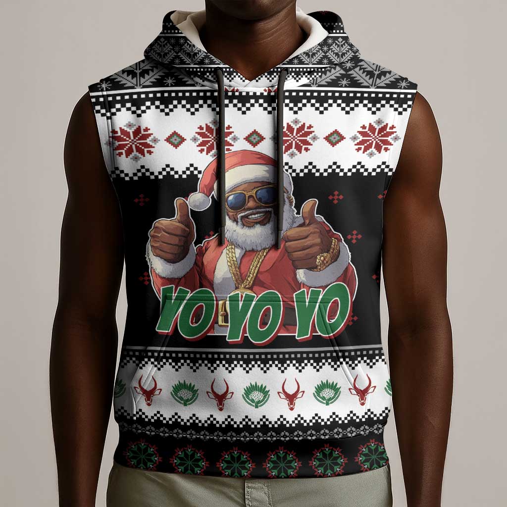 South Africa Christmas Sleeveless Hoodie Hip Hop Santa Claus - African Pride