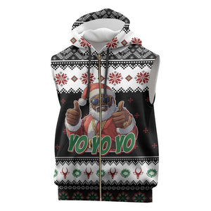 South Africa Christmas Sleeveless Zip Hoodie Hip Hop Santa Claus - African Pride