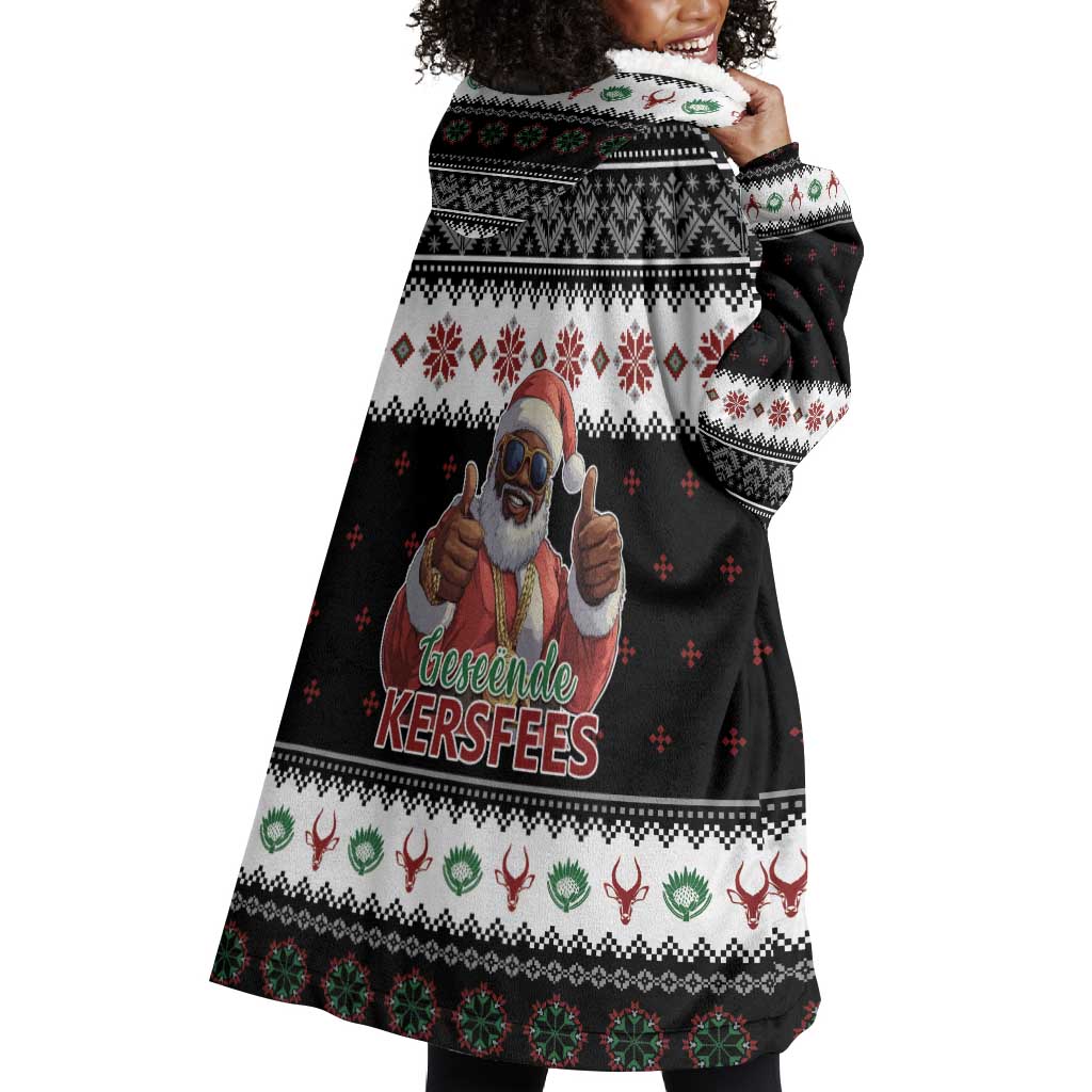 South Africa Christmas Wearable Blanket Hoodie Hip Hop Santa Claus