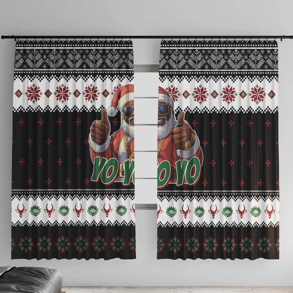South Africa Christmas Window Curtain Hip Hop Santa Claus