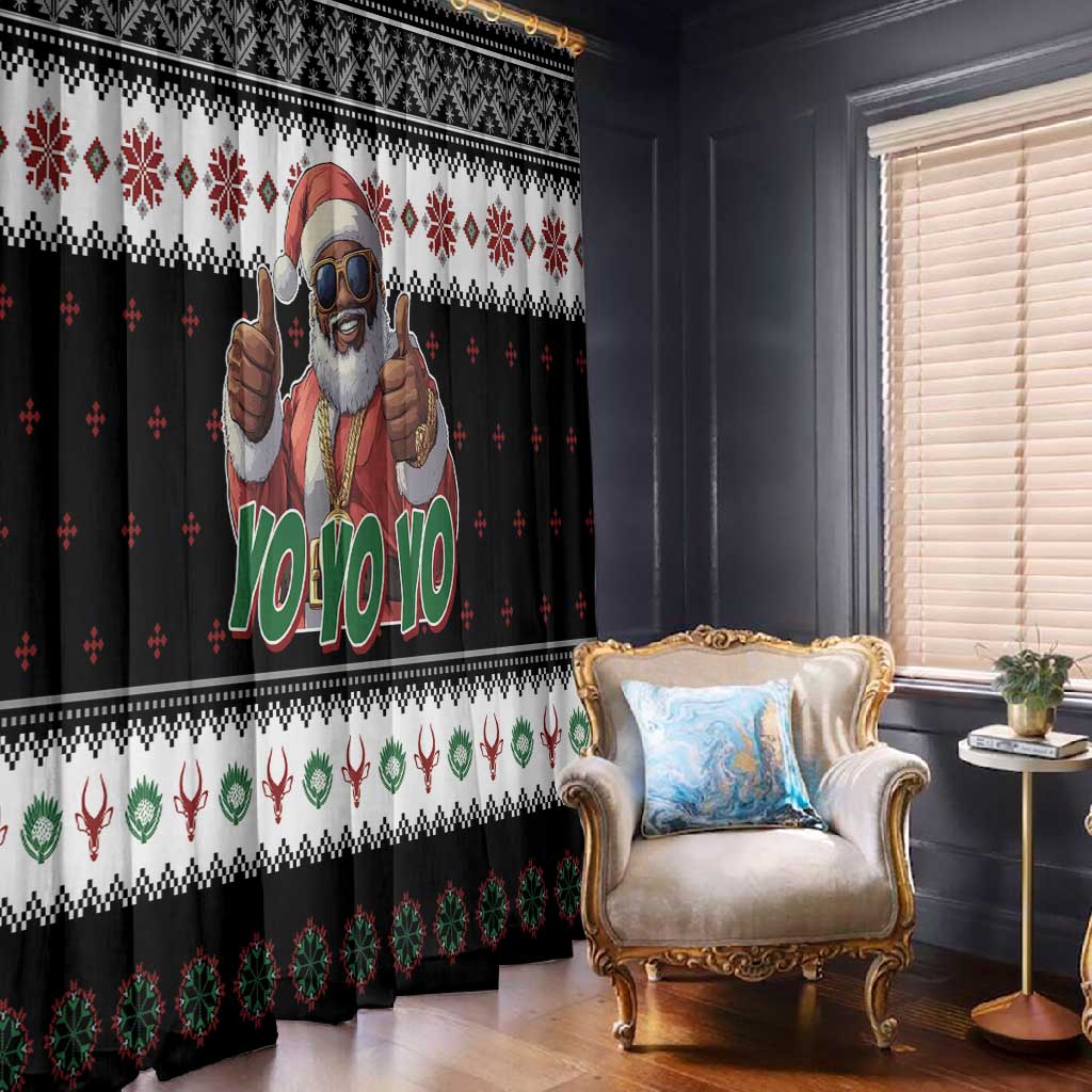 South Africa Christmas Window Curtain Hip Hop Santa Claus