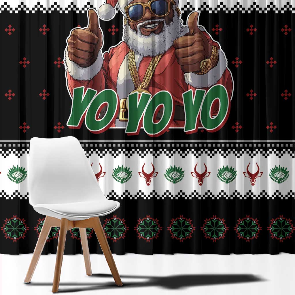 South Africa Christmas Window Curtain Hip Hop Santa Claus
