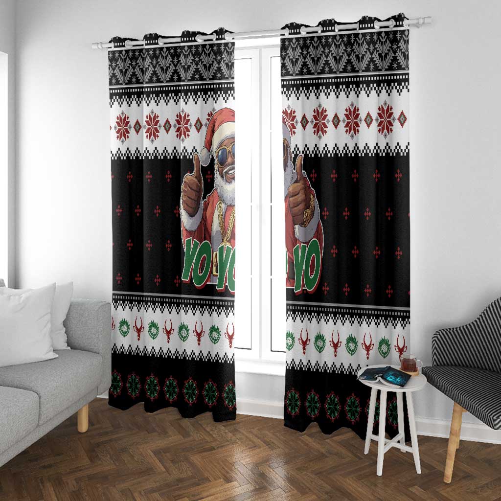 South Africa Christmas Window Curtain Hip Hop Santa Claus