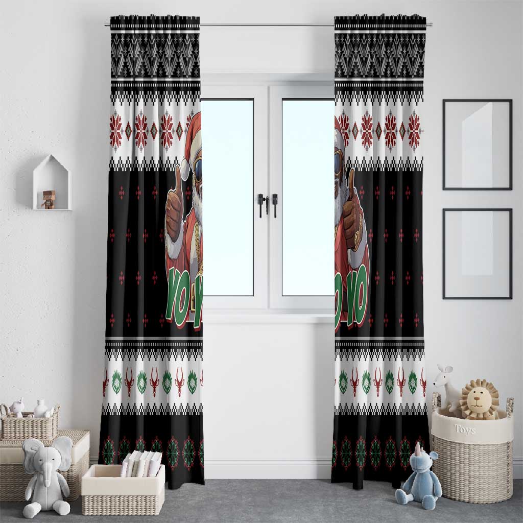 South Africa Christmas Window Curtain Hip Hop Santa Claus
