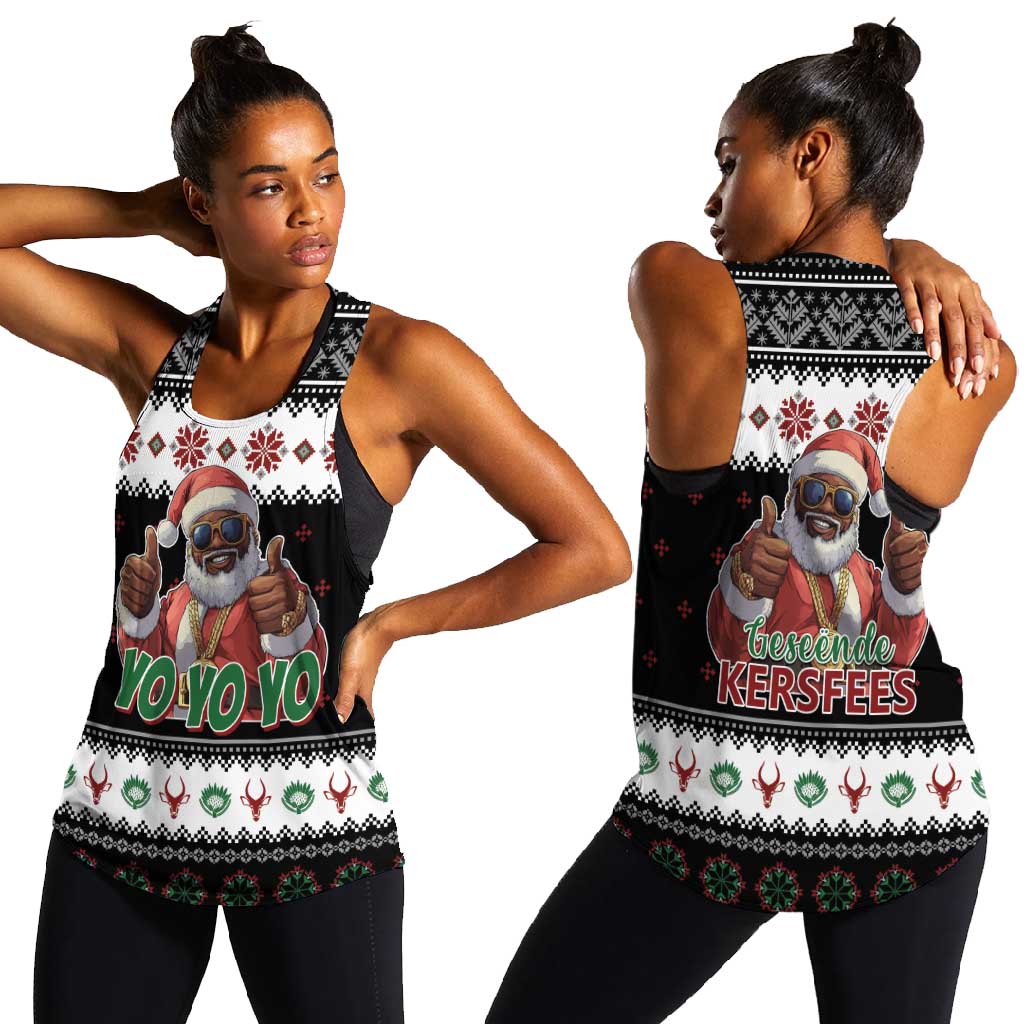 South Africa Christmas Women Racerback Tank Hip Hop Santa Claus