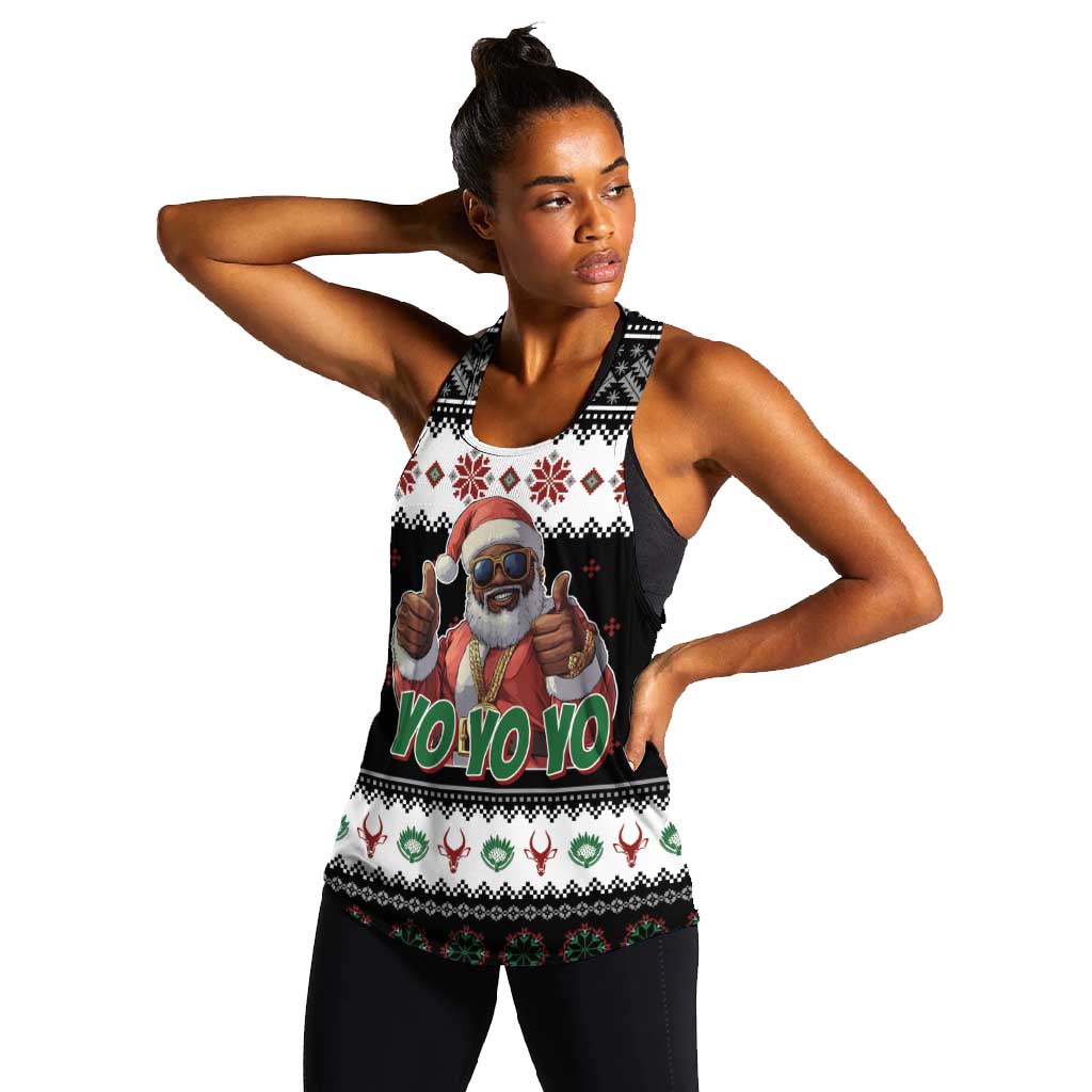 South Africa Christmas Women Racerback Tank Hip Hop Santa Claus
