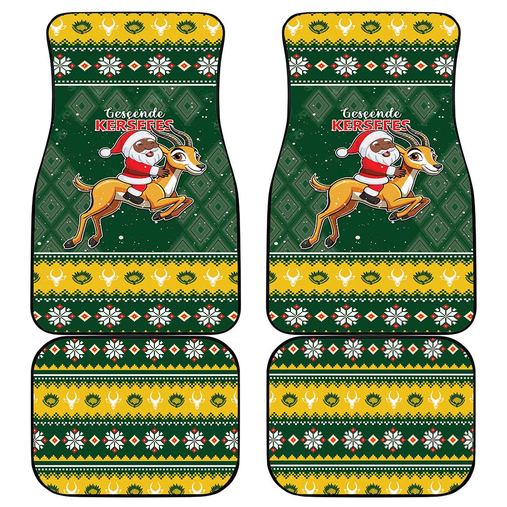 South Africa Christmas Car Mats Funny Santa Riding Springbok