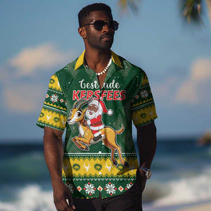 South Africa Christmas Hawaiian Shirt Funny Santa Riding Springbok LT05