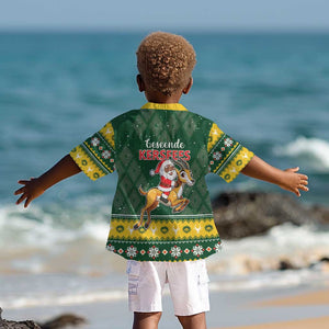 South Africa Christmas Kid Hawaiian Shirt Funny Santa Riding Springbok LT05