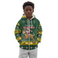 South Africa Christmas Kid Hoodie Funny Santa Riding Springbok LT05