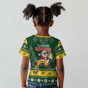 South Africa Christmas Kid T shirt Funny Santa Riding Springbok LT05