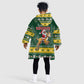 South Africa Christmas Kid Wearable Blanket Hoodie Funny Santa Riding Springbok LT05